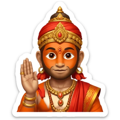 Hanuman ji god giving blessings with his on hand sticker
