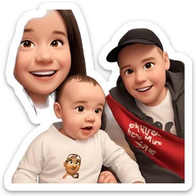 boys in white shirts smiling sticker