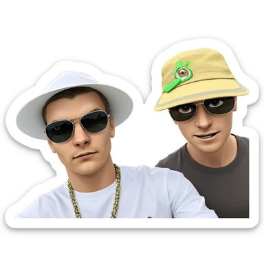 boys outdoors in stylish accessories sticker