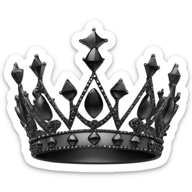 Black crown with black diamonds  sticker