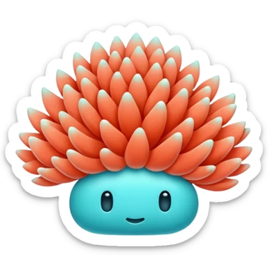 Coral cyan sticker