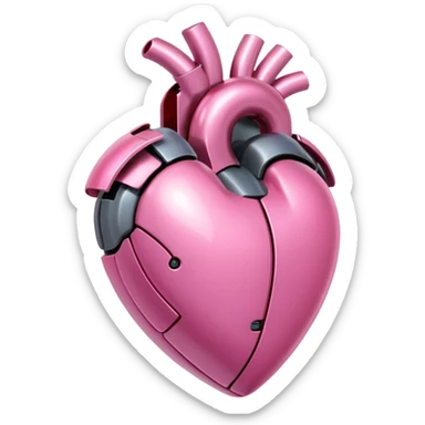 pink robotic heart emoji sticker
