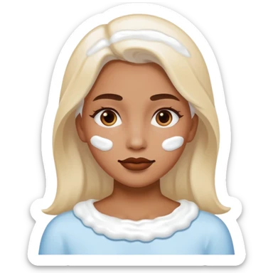 white icing on woman just on the face area sticker