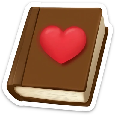 brown bible with red heart sticker