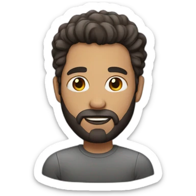 man with beard and normal hairstyle sticker