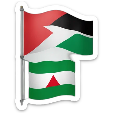 Algérienne flag and palestine flag sticker