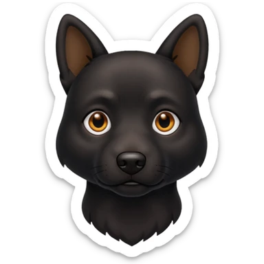 black dog black eyes sticker