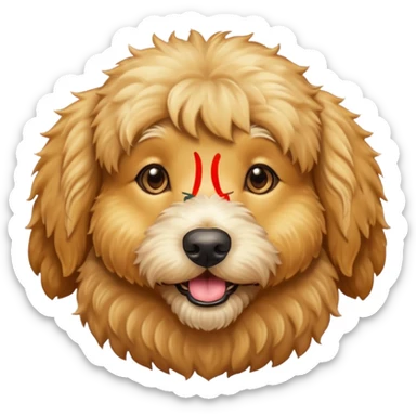 Sweet old golden doodle dog love  sticker