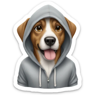 dog wearing a hoodie sticker