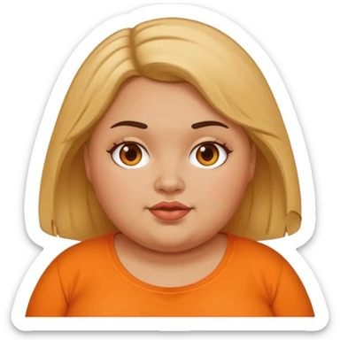 Fat girl with orange shirt sticker