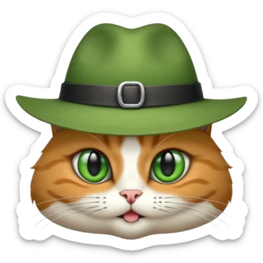 Un chat avec un chapeau sticker