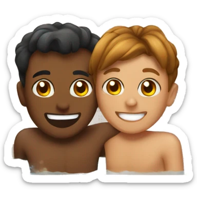 Friends in sauna celebrating birthday  sticker