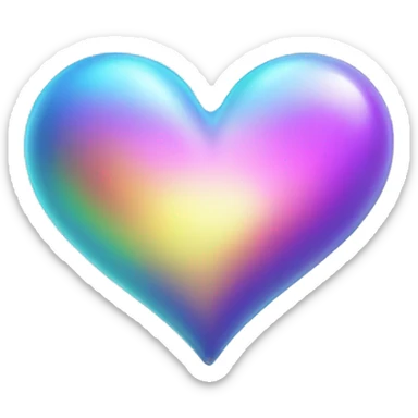 Iridescent heart sticker