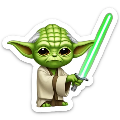 maitre yoda avec un sabre laser sticker