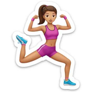 aerobic doing girl sticker