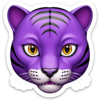 Purple Panther face tileted to the slight right sticker