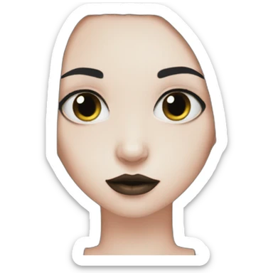 girl goth black hair sip sticker