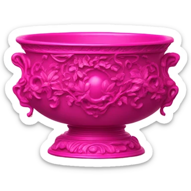 vintage rococo highly detailed hotpink bowl sticker
