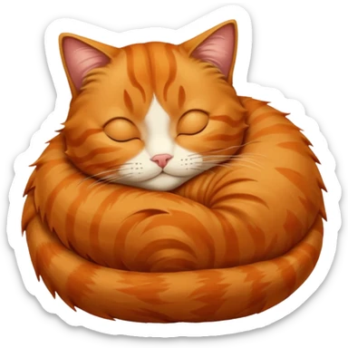 orange cat sleeping sticker