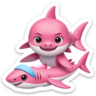 baby shark getting massage sticker