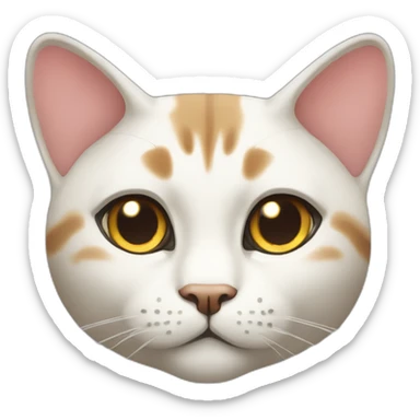 big fat male asian cat with long hari sticker