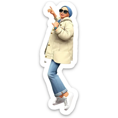 casual style with denim look sticker