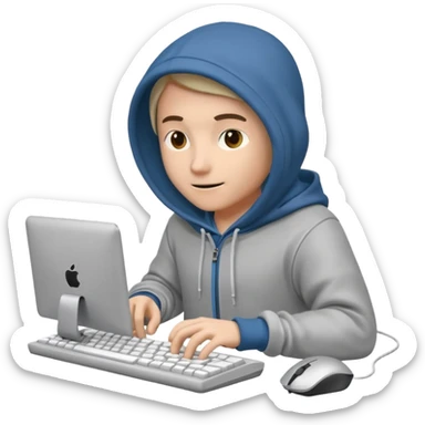 a 3d hacker with computer sticker