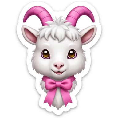 goat with ribbon pookie sticker