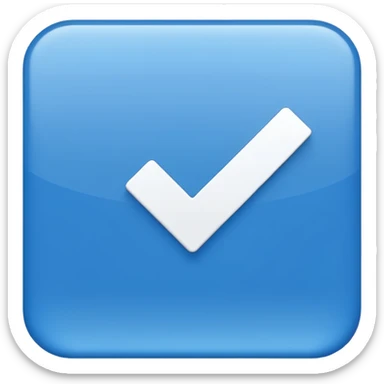 White Checkmark in blue box sticker