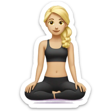 blonde girl doing pilates sticker