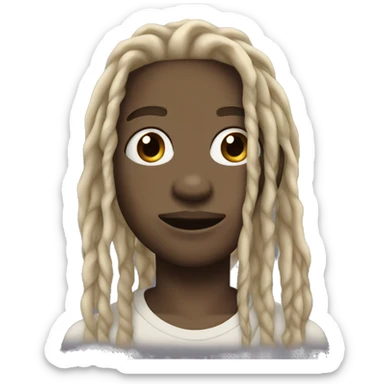 black boy half blonde dreads big lips shark jawline sticker