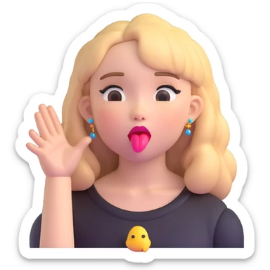 Sabrina Carpenter blowing a kiss 3D emoji style sticker