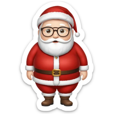 Fat santa with glasses full body 
 sticker
