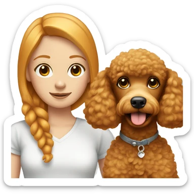 ginger poodle with a blonde girl sticker