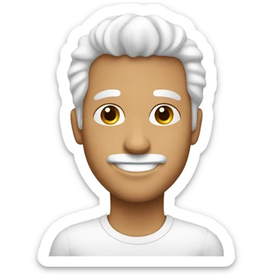 hombre pelo blanco sonrisa piel blanca sticker