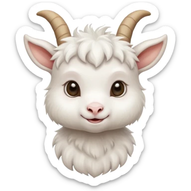 white baby goat haft body sticker