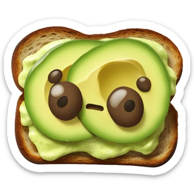 avocado toast with everything seasoning sticker