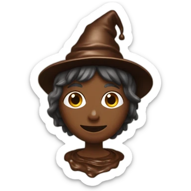 Une sorcière à paillette qui mange du chocolat sticker