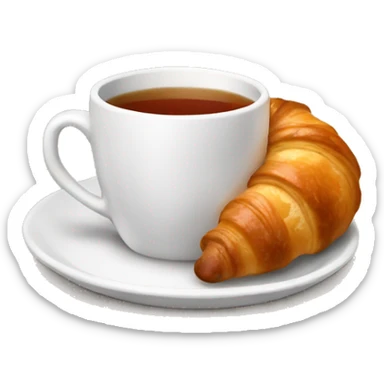 cup of tea with croissant sticker