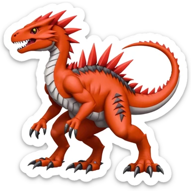 Cool Edgy Digimon-Fakemon-Guilmon-Velociraptor-Dragon full body sticker