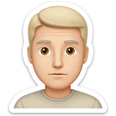 simple adult man with neutral expression sticker