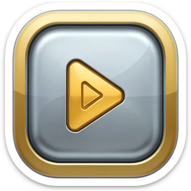 play button silver sticker