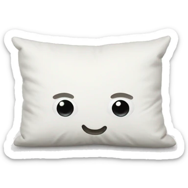 White pillow hairy sticker