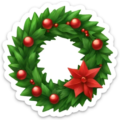 christmas wreath sticker