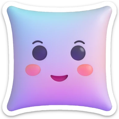 simple ethereal pillow emoji, white, with a gentle, dreamy glow sticker