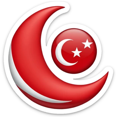 🇹🇷Let it be like this flag, but let the red areas be blue and the white areas remain white. sticker