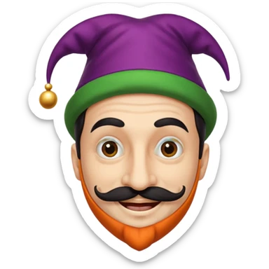 Fool with moustache sticker