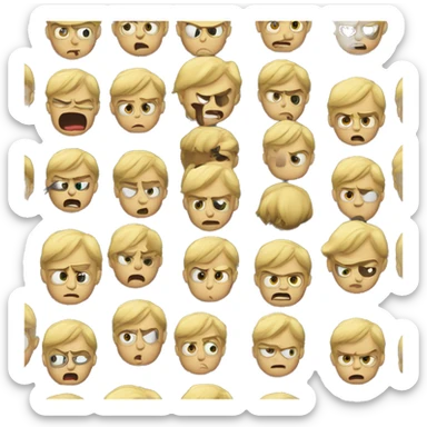 Blonde Boy angry at movie screen  sticker