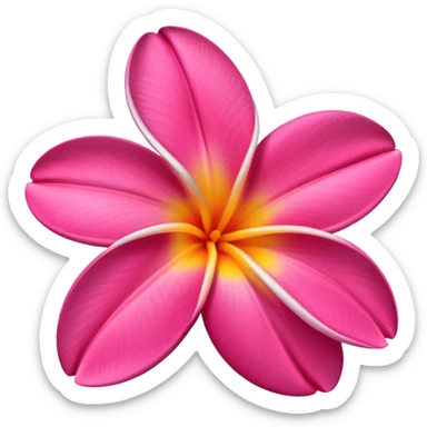 frangipani flower, hot pink sticker
