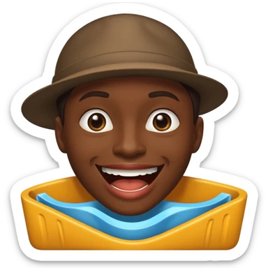 person with a mouth resembling a street gutter sticker